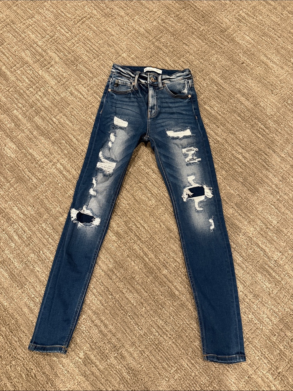 KanCan Dark Blue Distressed Skinny Jeans